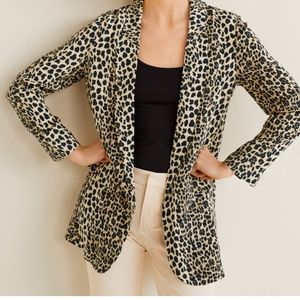 Mng by Mango Leopard flowy blazer NEW